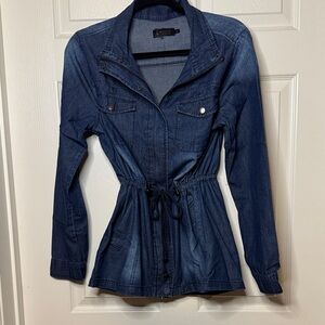 Cavalini Dark Blue Drawstring Denim Jacket
